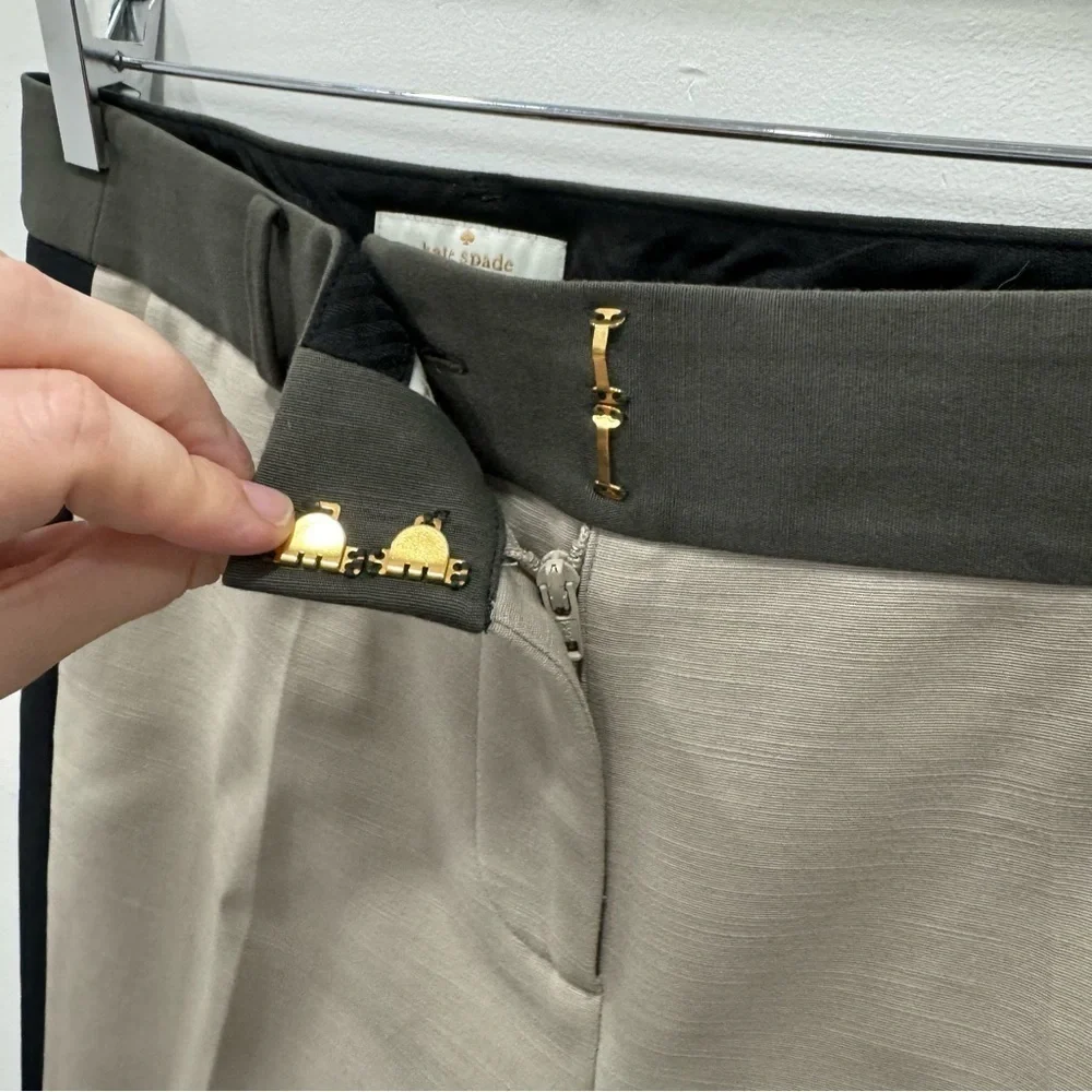 Kate Spade Margaux Tuxedo Stripe Trouser Pants Cotton Size 4